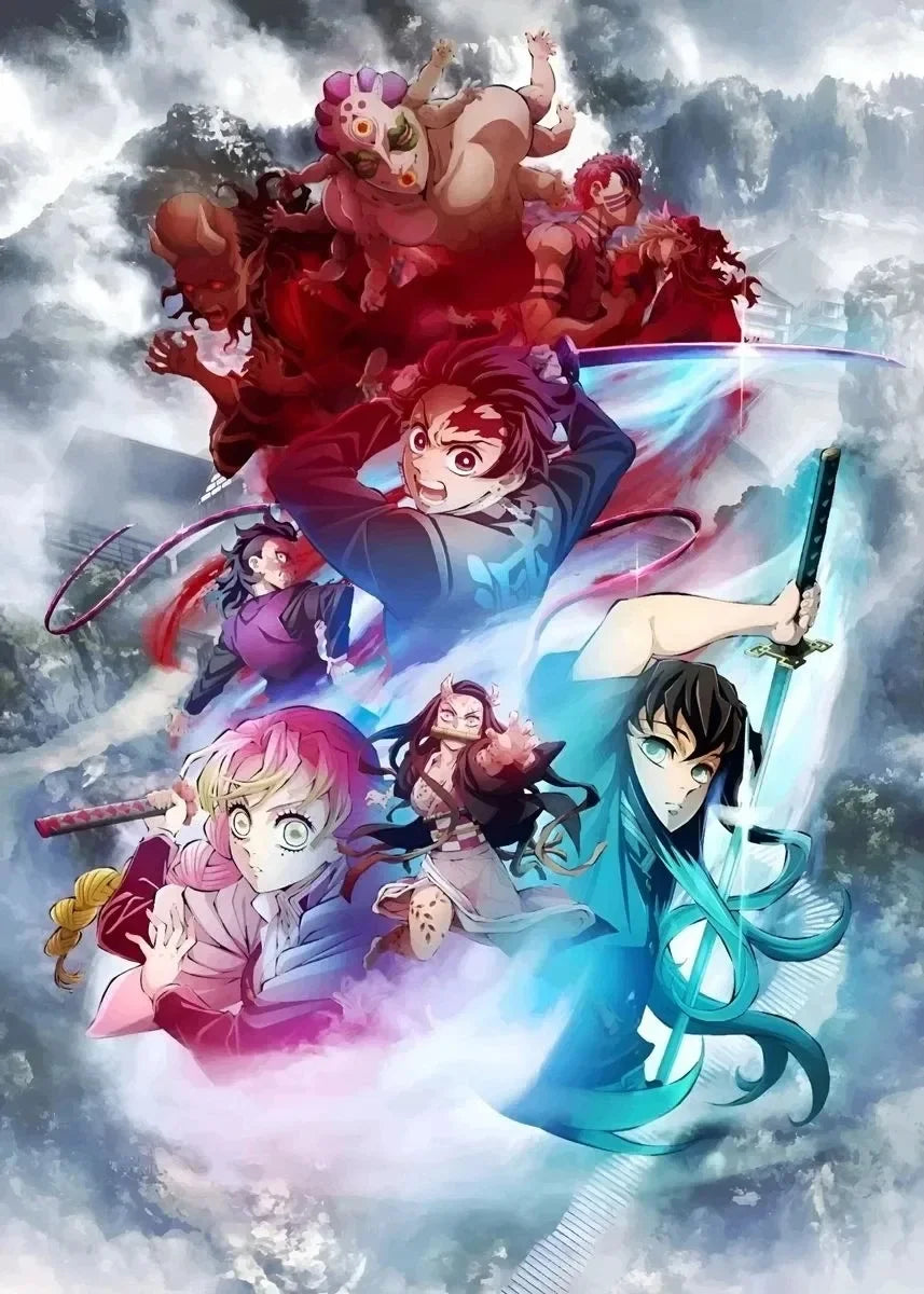 Classic Pop Anime Demon Slayer Kyojuro Rengoku Art Poster Canvas Painting Wall Prints Picture for Living Room Modern Home Decor