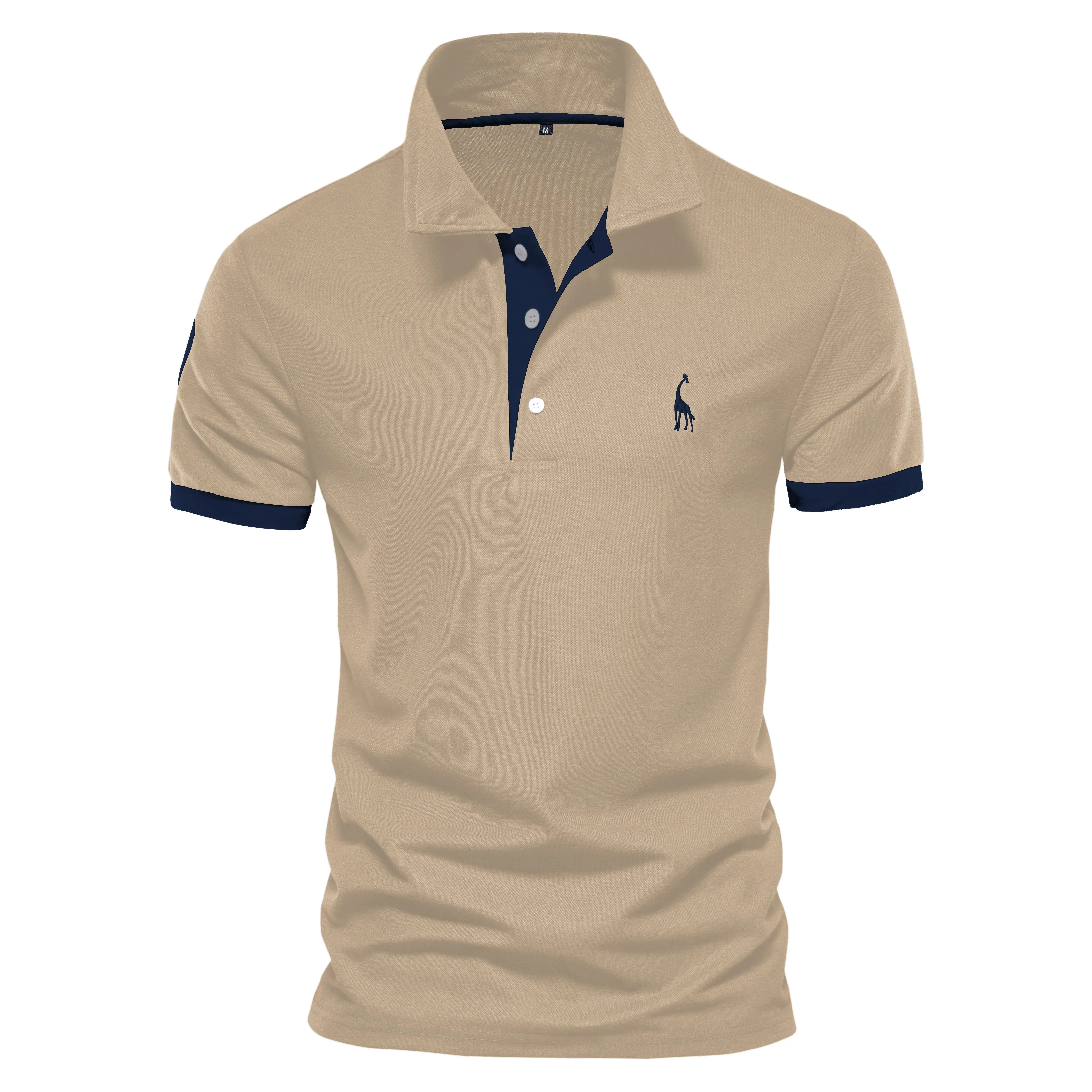 AIOPESON Embroidery 35% Cotton Polo Shirts for Men Casual Solid Color Slim Fit Mens Polos New Summer Fashion Brand Men Clothing