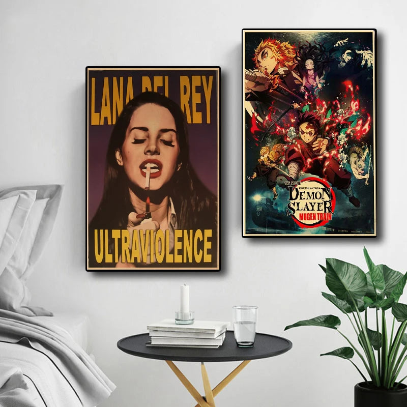 Hot Anime Posters NANA Retro Kraft Paper Sticker Poste 2021 Arrivals Bar Cafe Decor Nostalgia Gift Funny Prints Wall Paintings