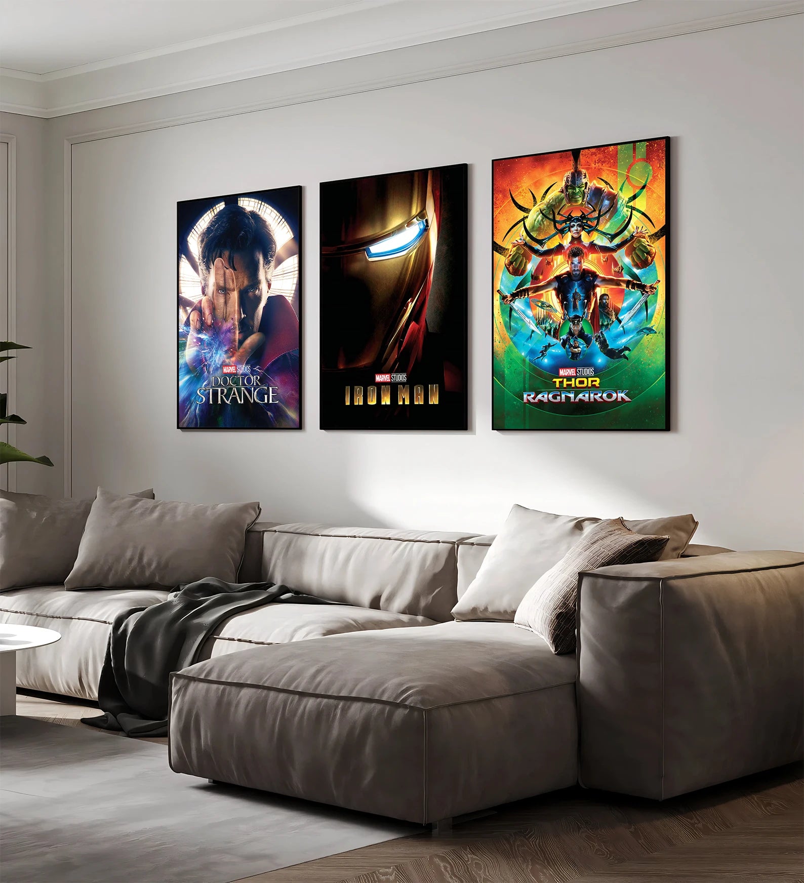 I-Iron Man M-Marvel Movie Poster Self-adhesive Wallpaper Figures Home Decoration Painting Wall T-Thor Art Bedroom Cartoons Decor