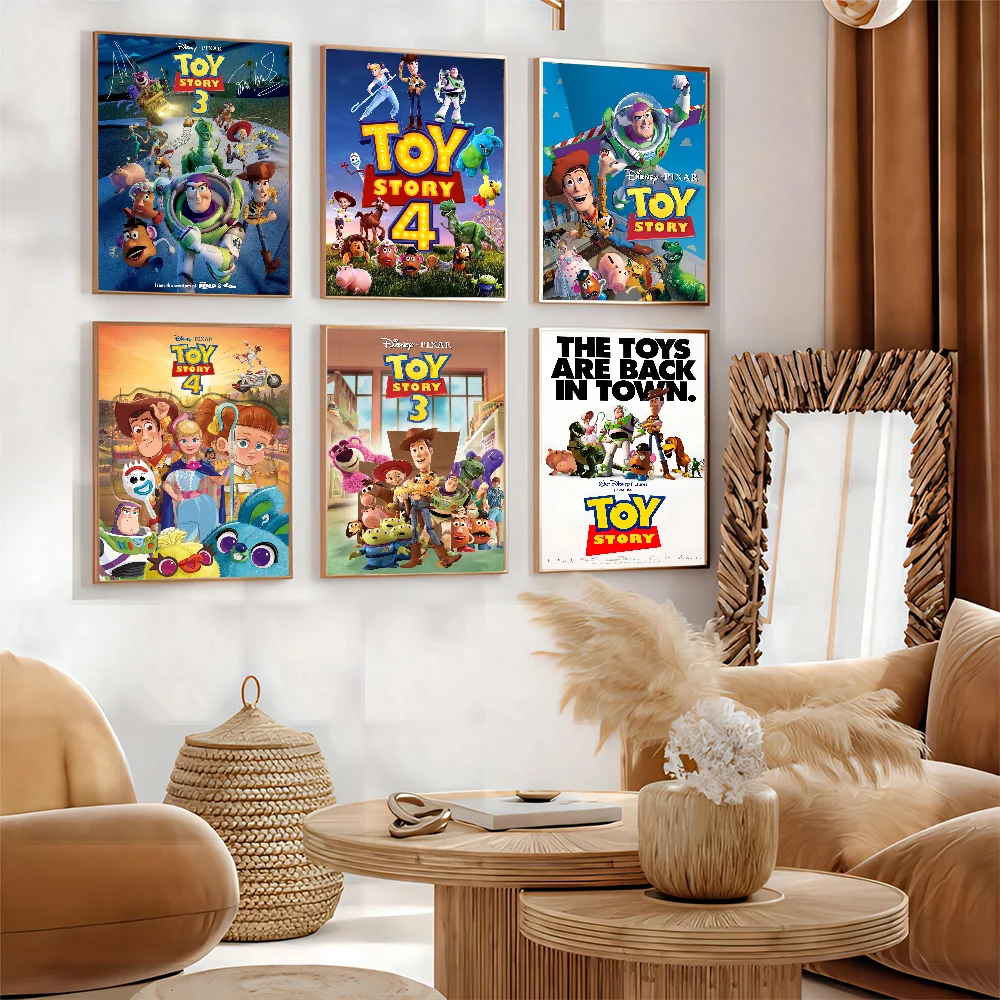 T-Toy S-Story Anime Posters Sticky Waterproof Paper Sticker Coffee House Bar Kawaii Room Decor
