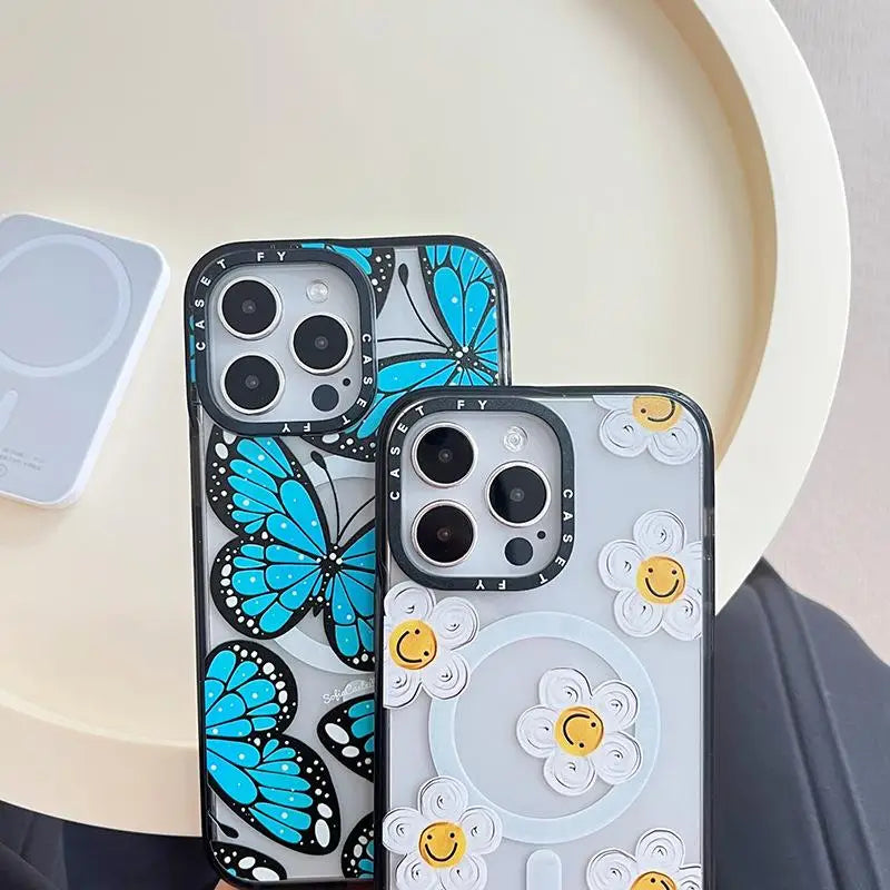 Art Oil Painting Daisy Suitable for Apple iPhone 16 ProMax Magnetic Phone Case 13 Trendy Brand 14/15plus