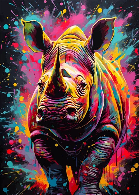Watercolor Animals Canvas Paintings Rhino Cat Owl Panda Lion Tiger Wild Animals Grafffiti Art Posters Prints Home Decor Wall Art