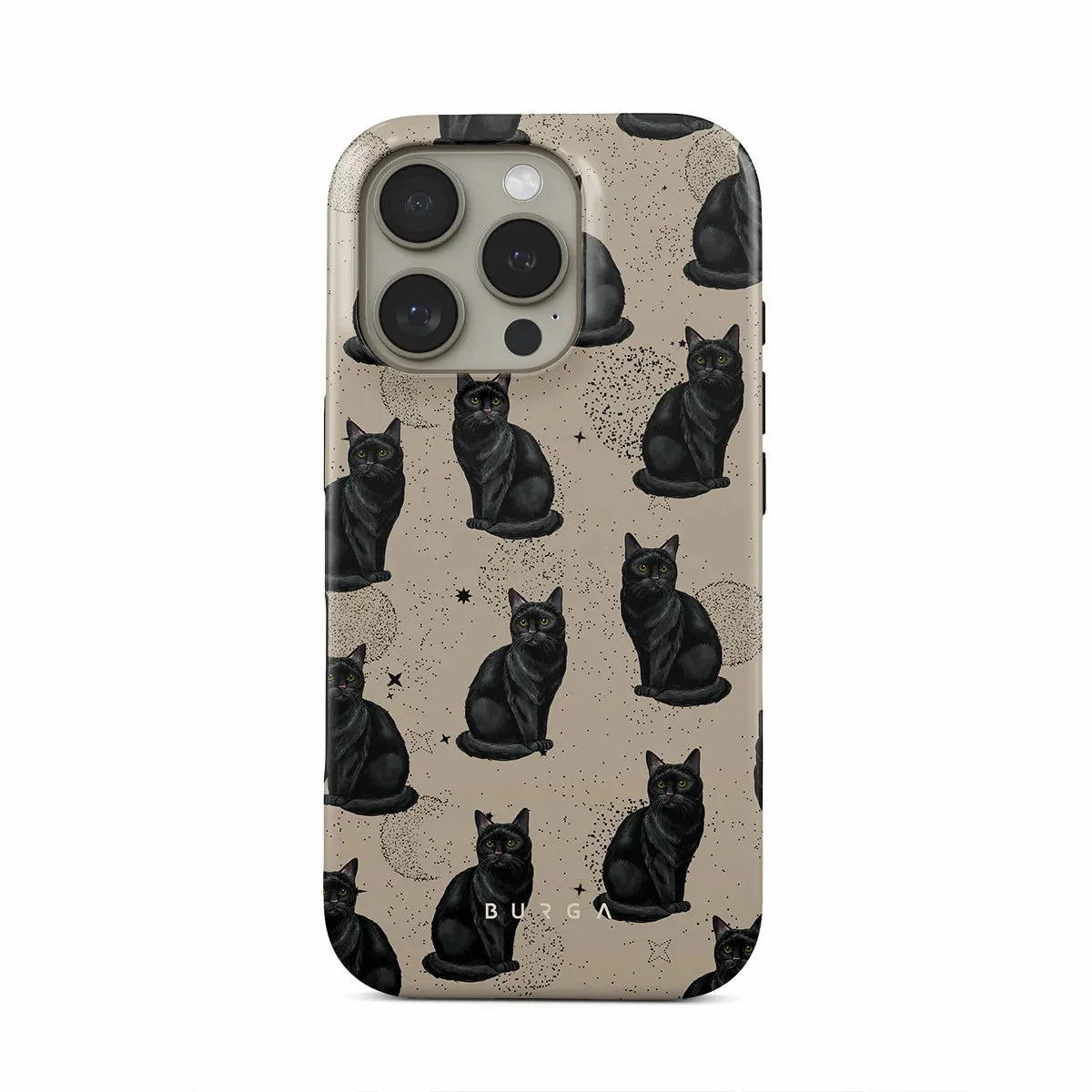 Cartoon Cute Cat BURGA Phone Case for iPhone 16 15 14 13 12 11 X XS XR XSMAX 7 8 Pro Max Plus Luxury Double-layer Back Cover
