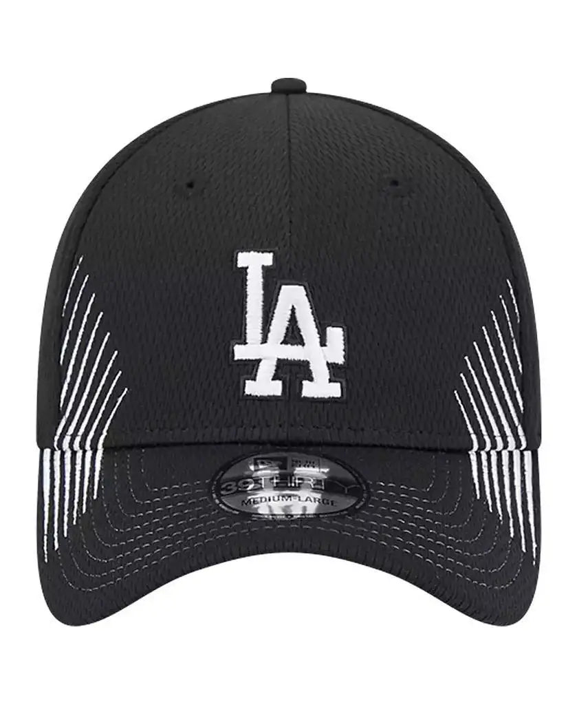 New Era | Men's Black Los Angeles Dodgers Active Dash Mark 39THIRTY Flex Hat