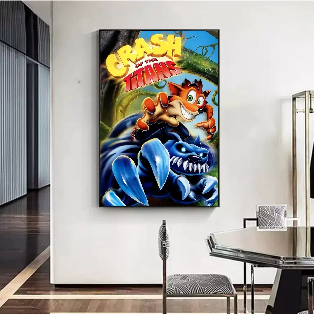 Crash Bandicoot Anime Posters Sticky Whitepaper Sticker DIY Room Bar Cafe Kawaii Room Decor