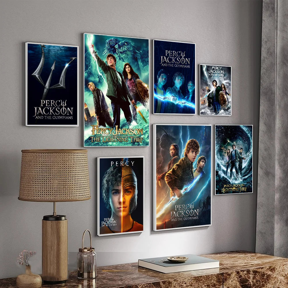 P-Percy J-JacksonS O-Olympians Self-adhesive Art Poster Whitepaper Sticker DIY Room Bar Cafe Wall Decor