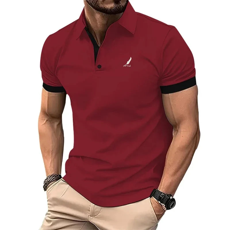 New Fashion Men's Polo Shirt Business Casual Turn-down Collar Buttoned Short Sleeve T Shirt Summer Street Quick Dry Men Clothing
