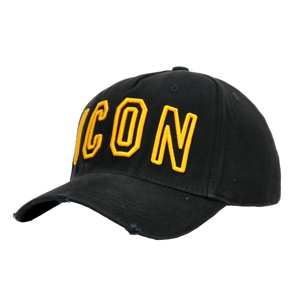 DSQICOND2 Brand 100% Cotton Baseball Caps ICON Letters High Quality Cap Men Women Customer Design Hat Black Cap Dad Hats
