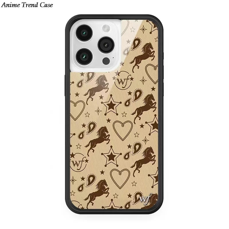 Wildflower 3D Wonderland Rabbit Phone Case for iPhone 16 15 14 13 12 Pro Max Plus 15plus Gemstone WF metal Logo Cover Funda