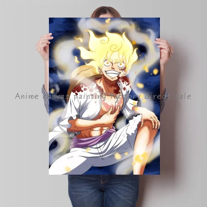 Japan Bandai Retro Anime Surrounding One Piece Luffy Art Canvas Painting Posters Print Mural Home Wall Aesthetic Room Decor