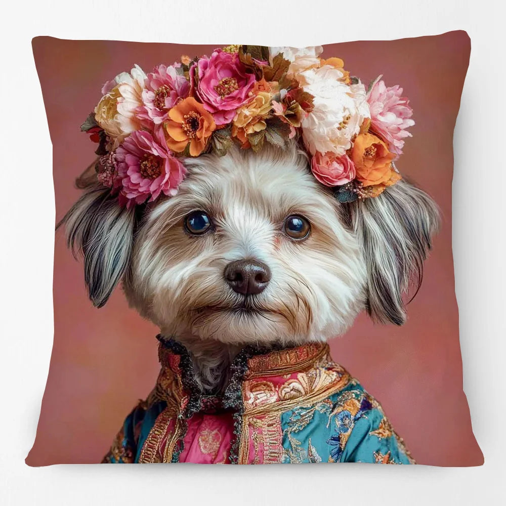 Animals Portrait Poster Pillowcase Horse Dog Fox Flower Giraffe Leopard Tiger Cushion Cover Living Room Square Home Decoration