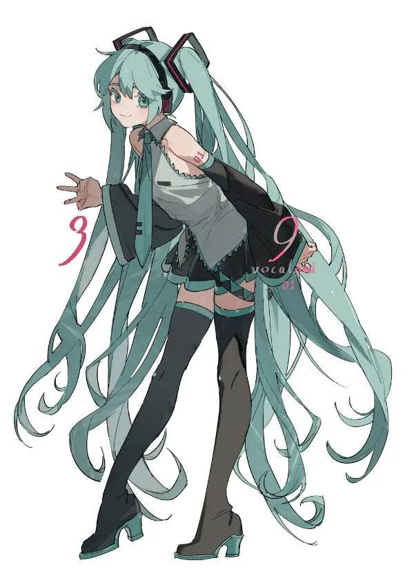 H-Hatsune Anime Miku-Poster Cartoon beautiful girl Anime Canvas Print Poster Poster Wall Art Decoration For Home Room Decoration