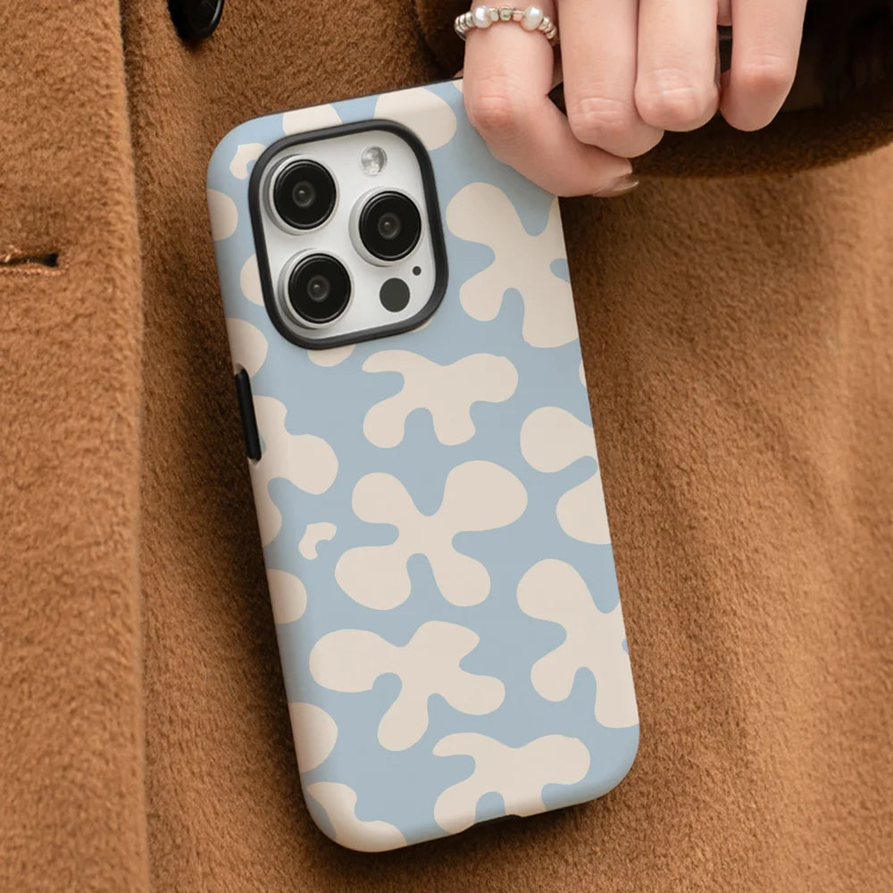 BabyBlue Cream Abstract Softness Phone Case Phone Case Film shell For iPhone 16 15 14 13 12 11 Pro Max Plus