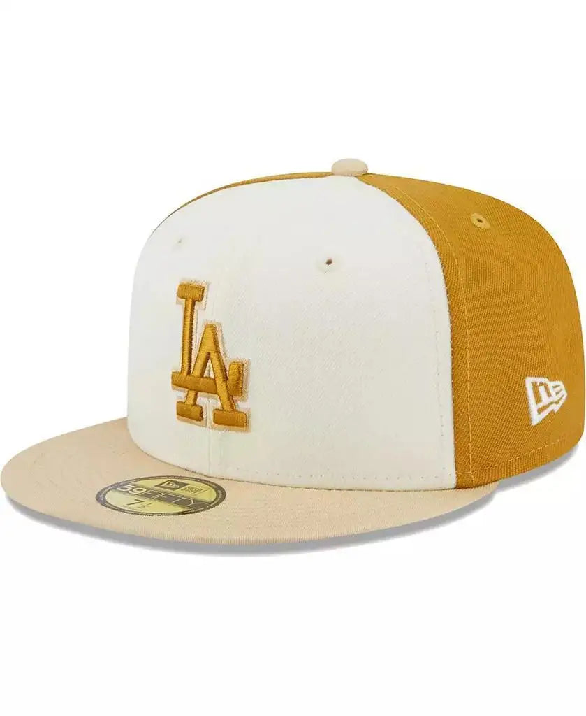 New Era | Men's Cream, Gold Los Angeles Dodgers Chrome Anniversary 59FIFTY Fitted Hat