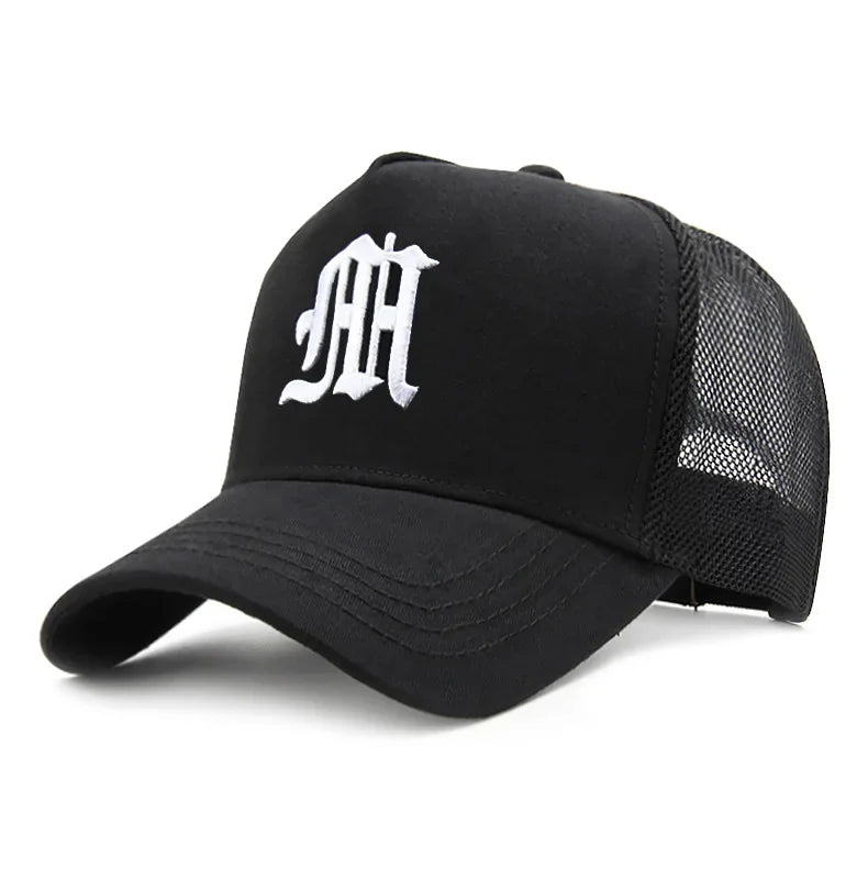 New Men's Large Size 65cm High Top Baseball Cap Tide Big Head Summer Thin Mesh Breathable Trucker Cap Embroidery Sun Hat Women