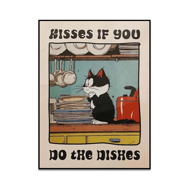 Are You Pooping Canvas Wall Art Print Poster Funny Bathroom Cat Toilet Decor Painting Home Decor Gift Unframed
