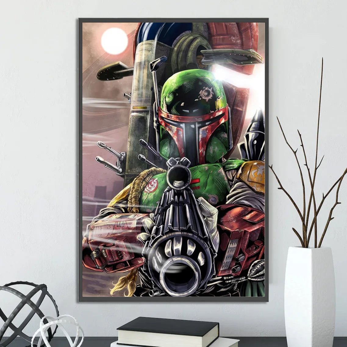 Star Wars Mandalorian Self-adhesive Poster Figures Home Decoration Painting Wall Art Computer Room Decor Kid Gift Yoda Wallpaper