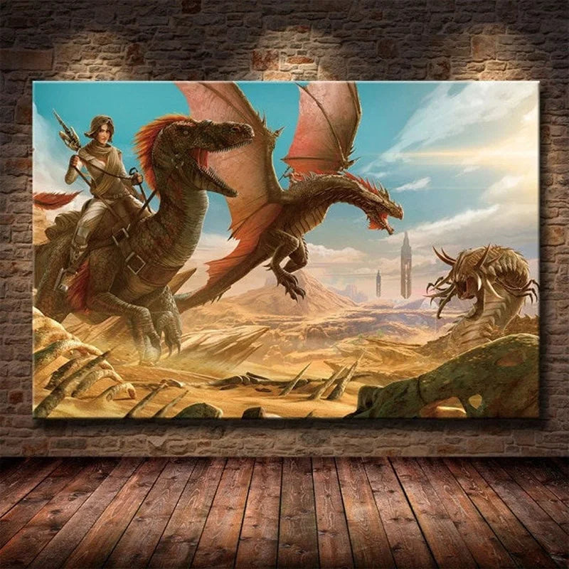 Modular Canvas Ark Survival Evolved Pictures Painting Survival Game Home Decor Print Dinosaur Poster Living Room Modern Wall Art