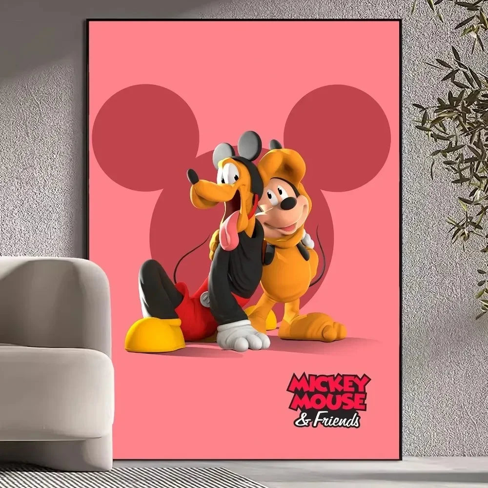 MINISO Canvas Painting Prints Wall Pictures Disney Mickey Mouse Anime Poster Living Room Decoration