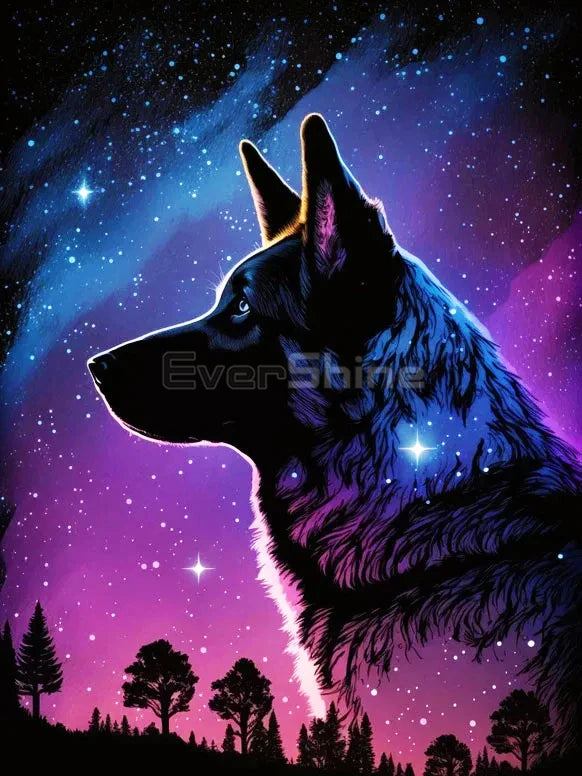 EverShine Animal Diamond Painting Lion Tiger Full Square Drill Embroidery Universe Novelty 2024 Mosaic Cat Dog Halloween Decor
