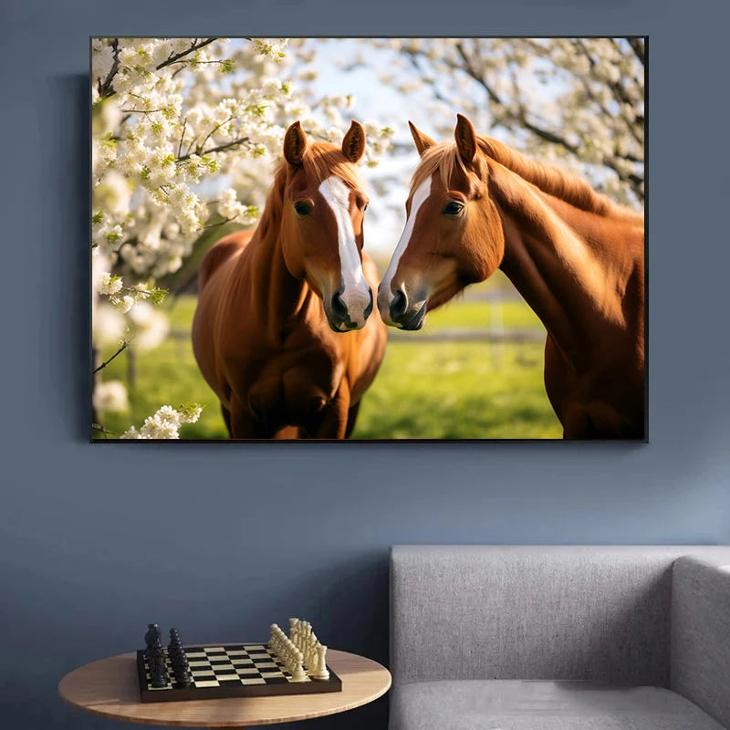 Wild Animals Horse Canvas Poster Painting Modern Horse Portrait Modern Poster and Wall Art Picture for Living Room Home Decor