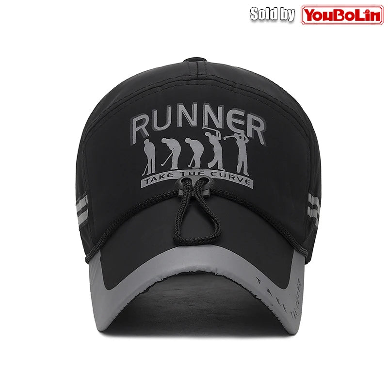 Summer With Windproof Rope Extended Brim Adjustable Cotton Baseball Cap Fishing Hat Trucker Caps Dad Hats