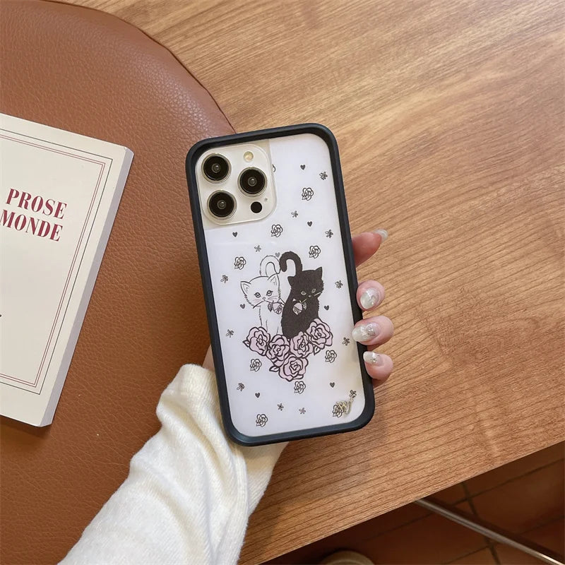 Wildflower 3D Kittens Camo Fox Phone Case for iPhone 16 15 14 13 12 Pro Max Plus 16pro Little Stinker WF Meow Cute Cover Funda