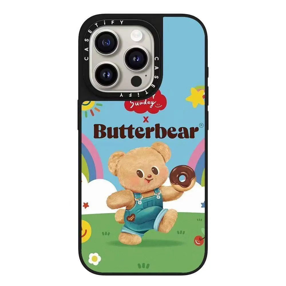 New CASE Butter Bear Cartoon for iPhone 16 pro Max Phone Case Cute And Stylish Compatible with Apple iPhones