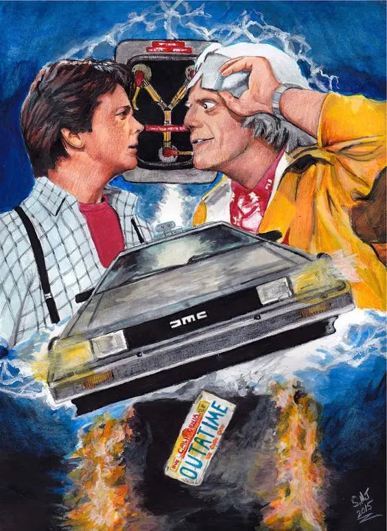 Back To The Future Car Canvas Art Print Retro Movie Wall Decor for Living Room Home Decor Poster
