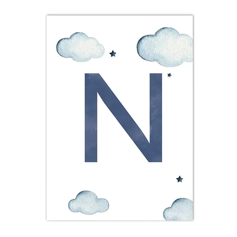 Hot Air Balloon Canvas Poster Custom Name Art Painting Blue Helicopter Plane Print Pictures Nursery Wall Posters Kids Room Decor