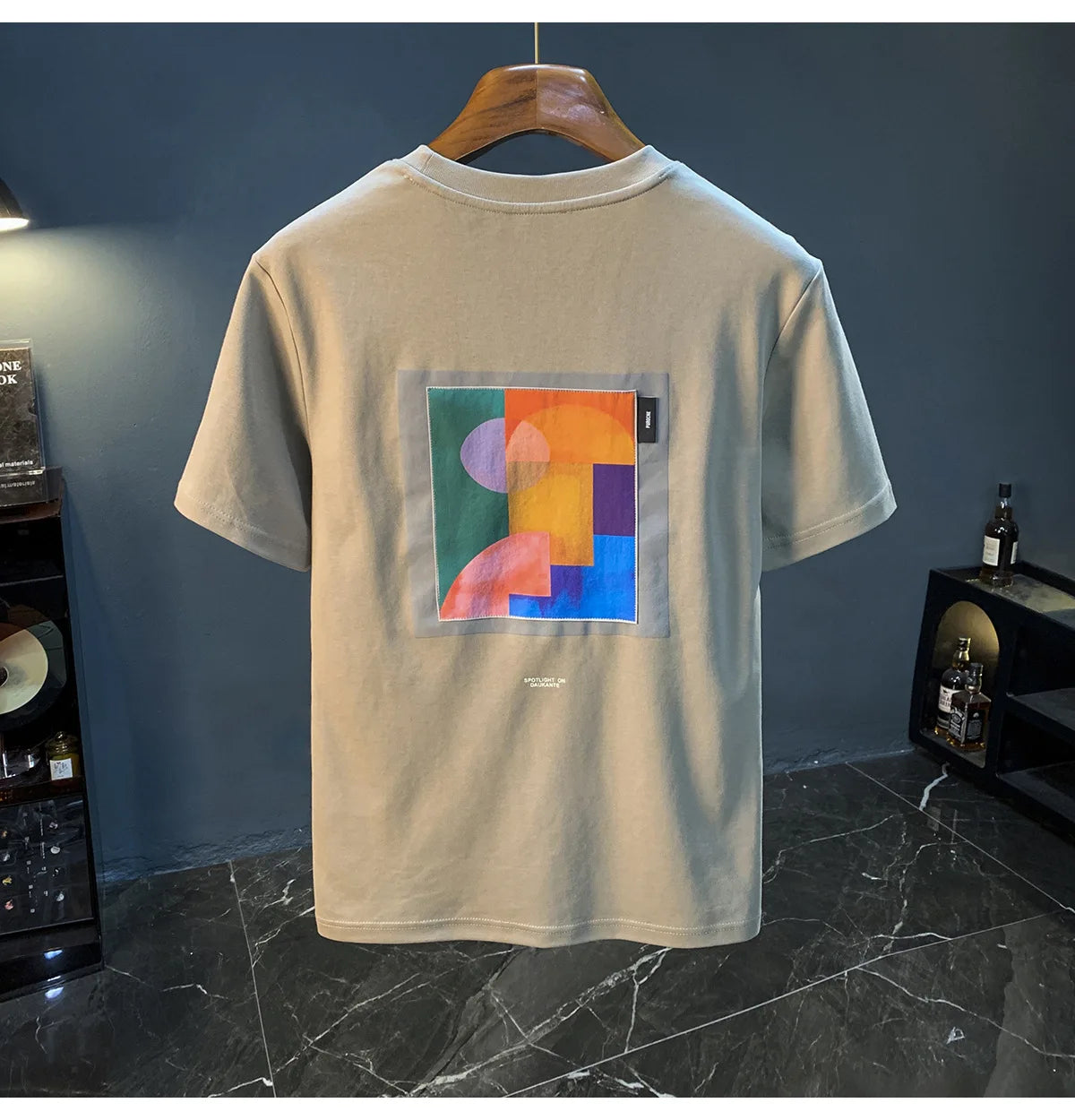 2025 Summer New Geometric Creative Printed Short sleeved T-shirt for Men, Comfortable, Versatile, Premium Embroidered Top