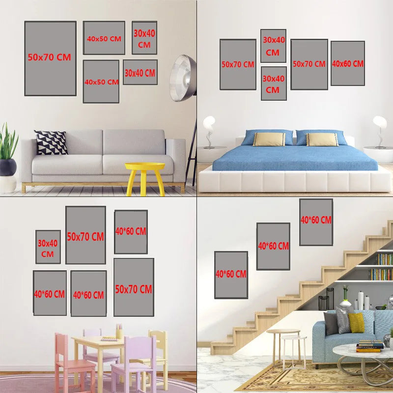 Adorable Alphabet Numbers Unicorn Horse Fruits Flowers Cartoon Wall Art Canvas Painting Prints Baby Kids Room Decor