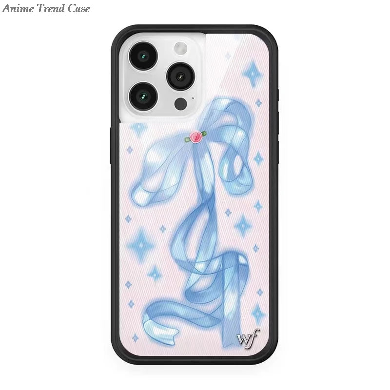 Wildflower 3D Wonderland Rabbit Phone Case for iPhone 16 15 14 13 12 Pro Max Plus 15plus Gemstone WF metal Logo Cover Funda