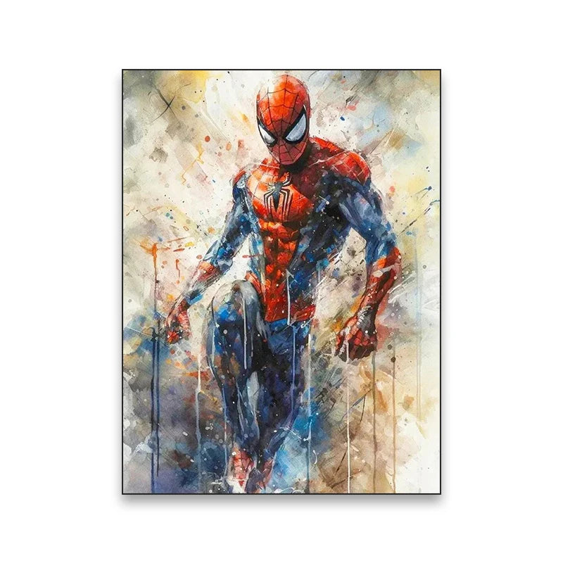 Marvel Movie Art Poster Spider Man Iron Man Deadpool Canvas Painting Classic Anime Character Mural Home Wall Decoration Gift