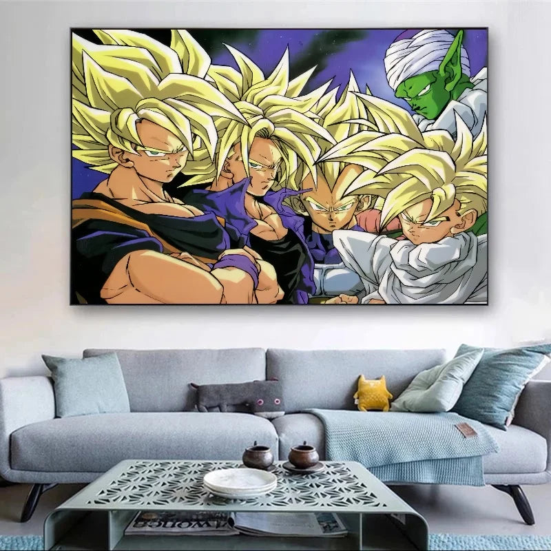 Bandai Classic Anime Dragon Ball HD Poster Goku Gohan Vegeta Piccolo Friza Retro Canvas Painting Print Wall Art Children Gift