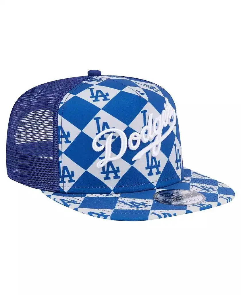 New Era | Men's Royal Los Angeles Dodgers Seeing Diamonds A-Frame Trucker 9FIFTY Snapback Hat