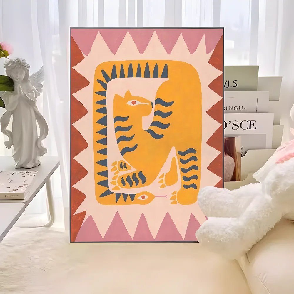 Wild Leopard Tiger Vase Flower Girl Power Whitepaper Poster HD Quality Poster Wall Art Painting Study Room Wall Decor