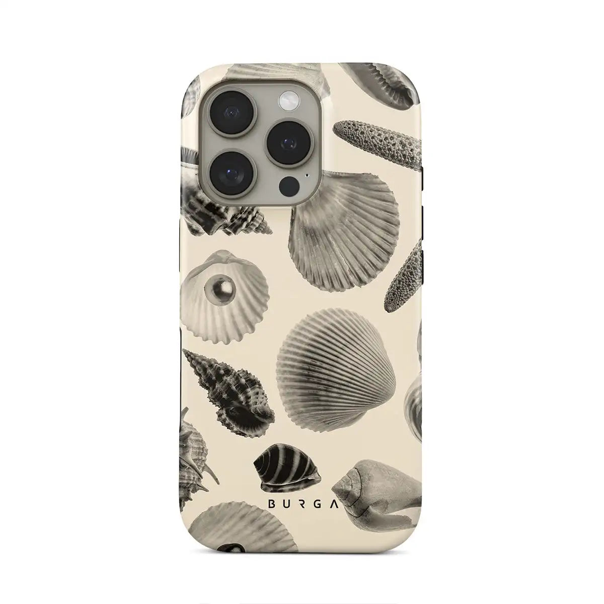 Shell Mosaic BURGA Phone Case for iPhone 16 15 14 13 12 11 X XS XR XSMAX 7 8 Pro Max Plus Luxury Double-layer Back Cover