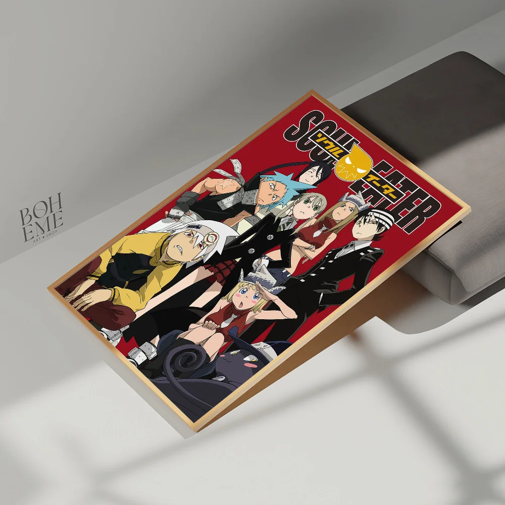 Classic Anime Soul Eater Anime Posters Sticky Whitepaper Sticker DIY Room Bar Cafe Kawaii Room Decor