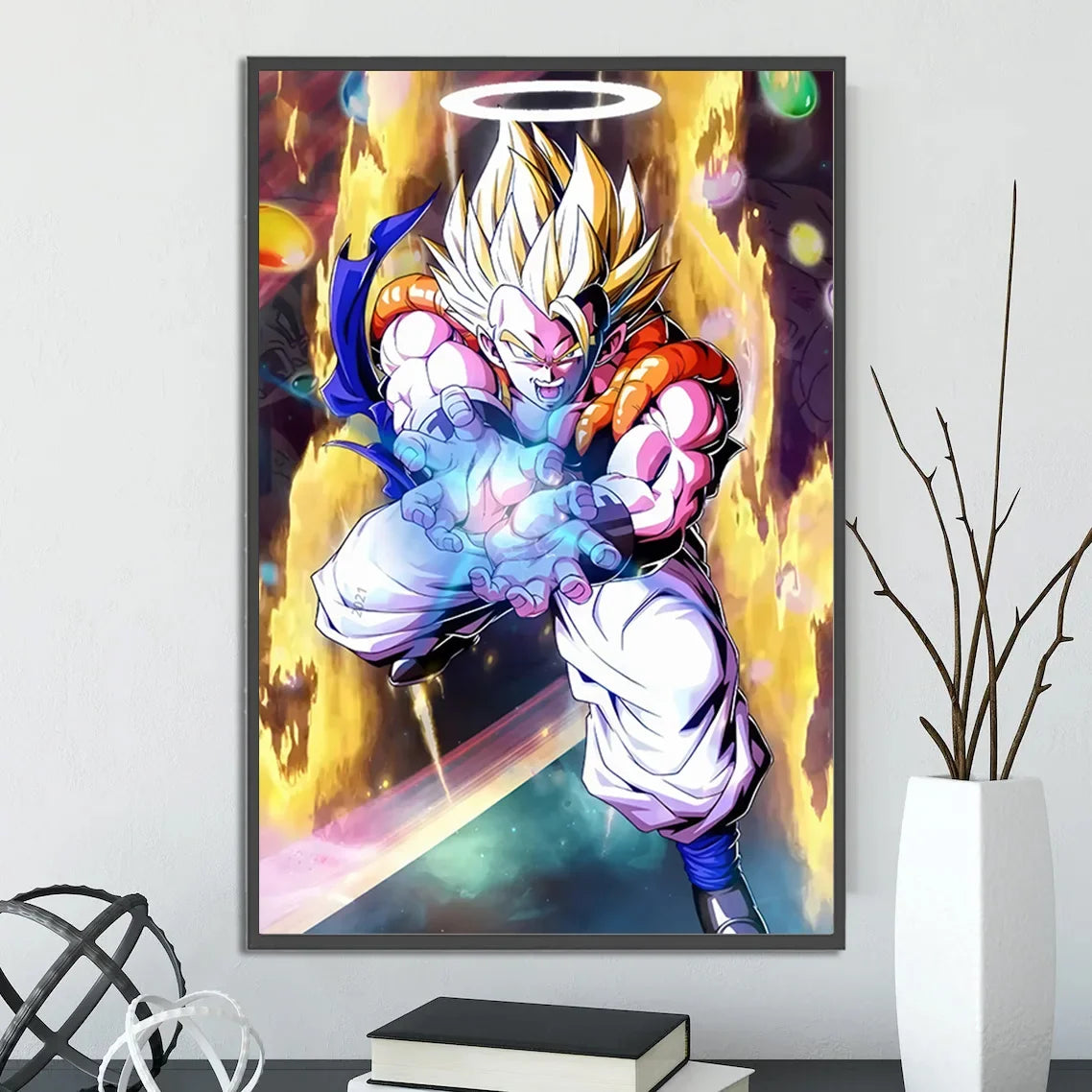 Dragon Ball Self-adhesive Poster Saiyan Goku Anime Wallpapr Figures Home Decoration Painting Pictures Wall Art Birthday Gift