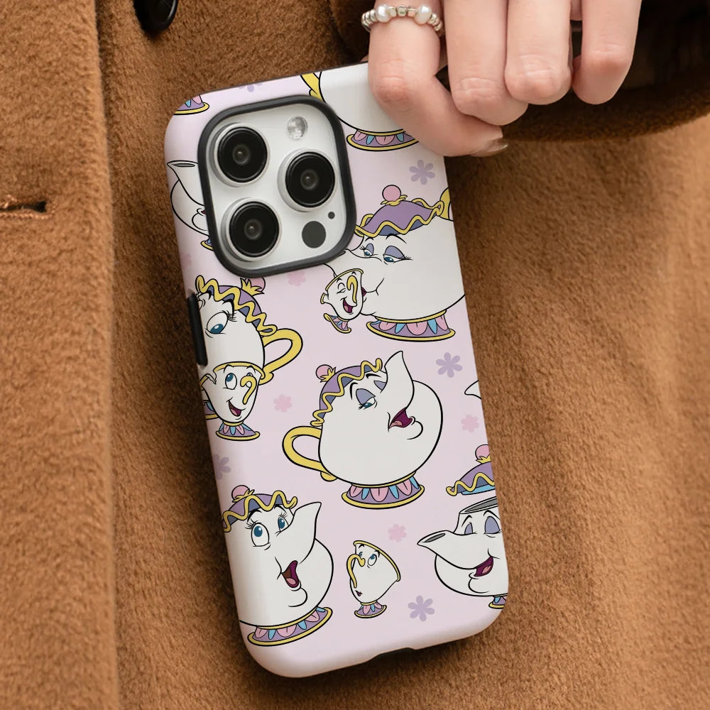 Mrs Potts And Chip Phone Case Phone Case Film shell For iPhone 16 15 14 13 12 11 Pro Max Plus