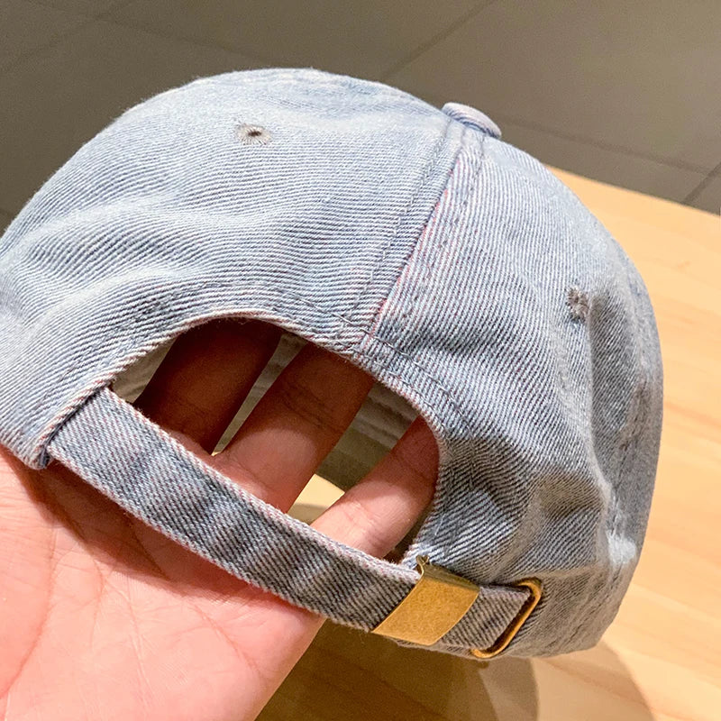 New Fashion Adult Washed Denim Baseball Caps Men Women Casual Solid Snapback Sport Cap Ripped Distressed Hip Hop Fishing Hats