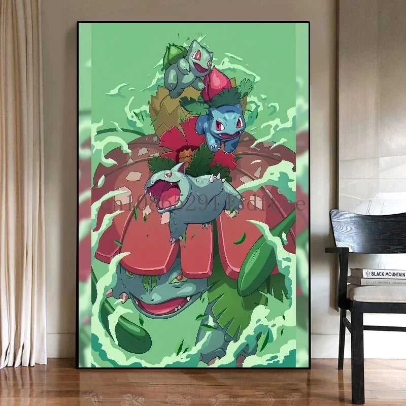 Classic Canvas Wall Art Aesthetic Poster Pokemon Pikachu Home Room Painting Cuadros Best Gift Hanging Gifts Cartoon Character
