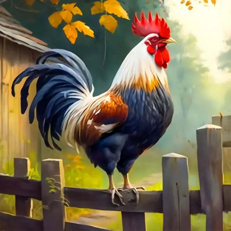Huacan Full Diamond Mosaic Animal Chicken 5d Drill Painting Landscape Kit Farm Embroidery Sunflower Home Decoration Diy Gift