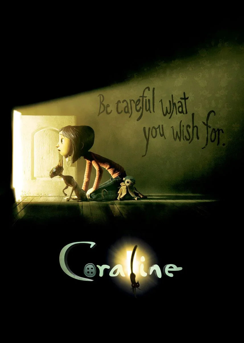 Anime Movie Coraline Poster and Print Cartoon Horror Witch Quotes Canvas Painting Wall Art for Aesthetics Living Room Home Decor