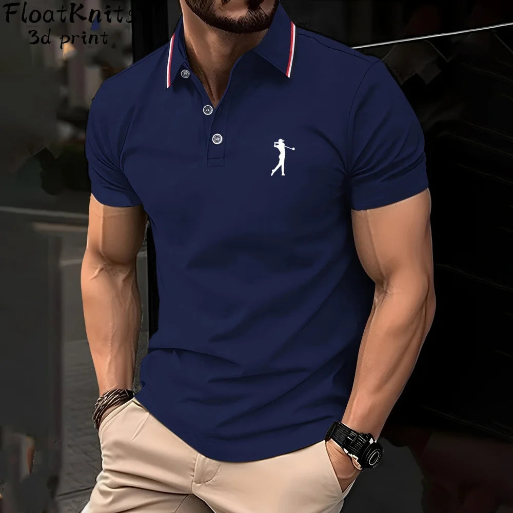 Fashion Minimalist Printed Mens Polo Shirts Short Sleeve Tee Men's Clothing Casual Simple T-Shirts for Men New in Tops & Tees