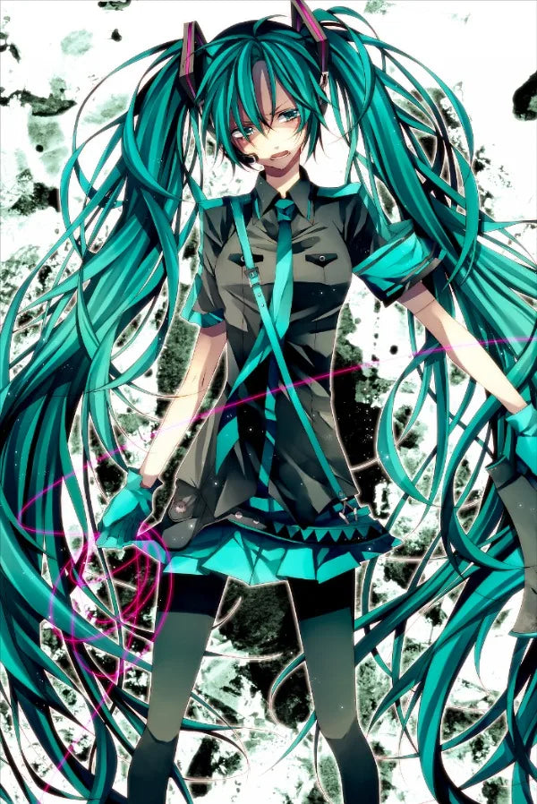 H-Hatsune Anime Miku-Poster Cartoon beautiful girl Anime Canvas Print Poster Poster Wall Art Decoration For Home Room Decoration