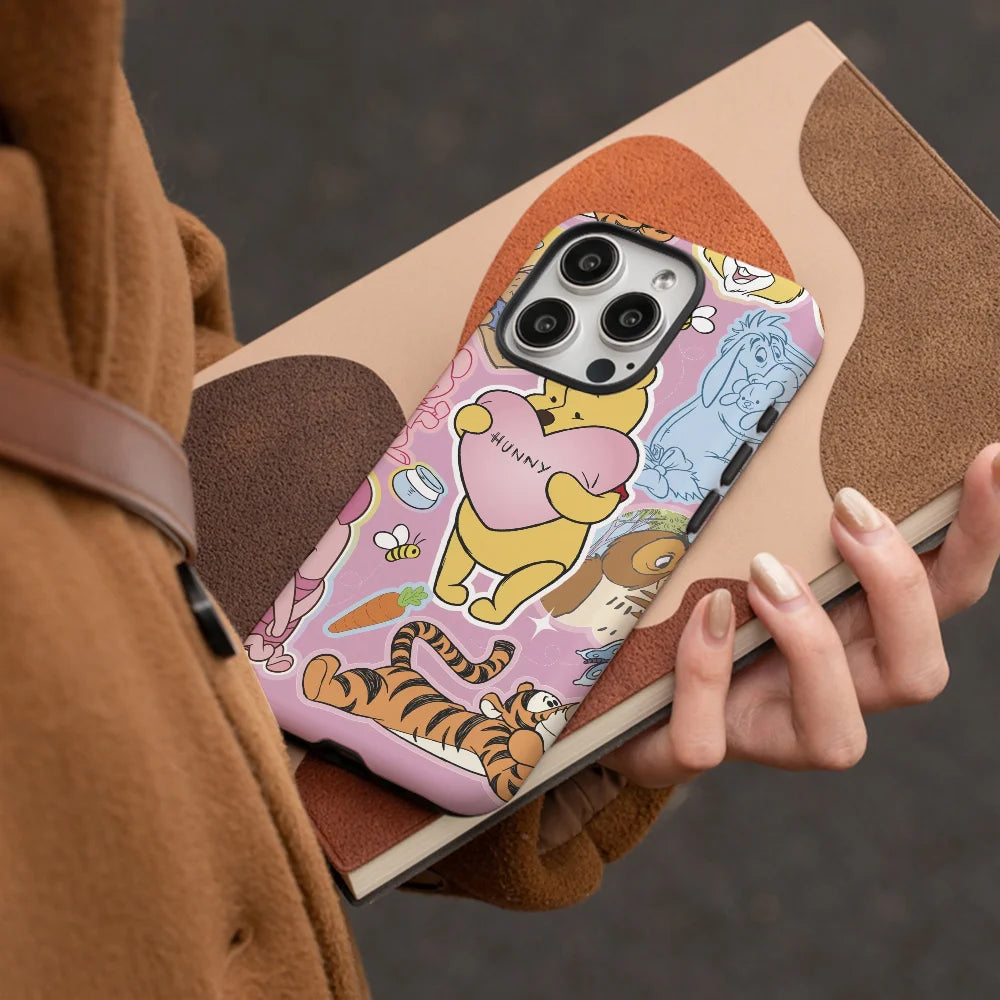 Winnie The Pooh Cute Sticker Phone Case Phone Case Film shell For iPhone 16 15 14 13 12 11 Pro Max Plus