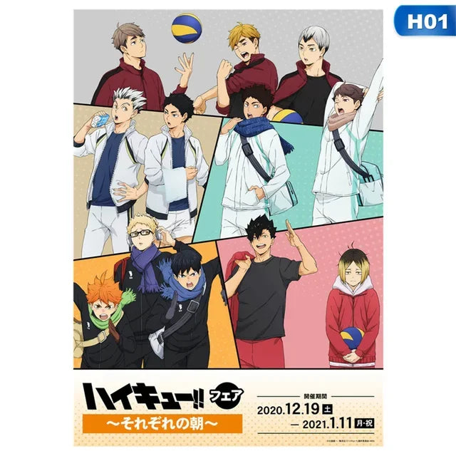 Haikyuu Anime Volleyball Poster Kids Room Canvas Wall Art Decor Cartoon Painting Print